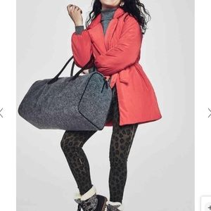 NEW Gray felt wool weekender unisex duffel DSW